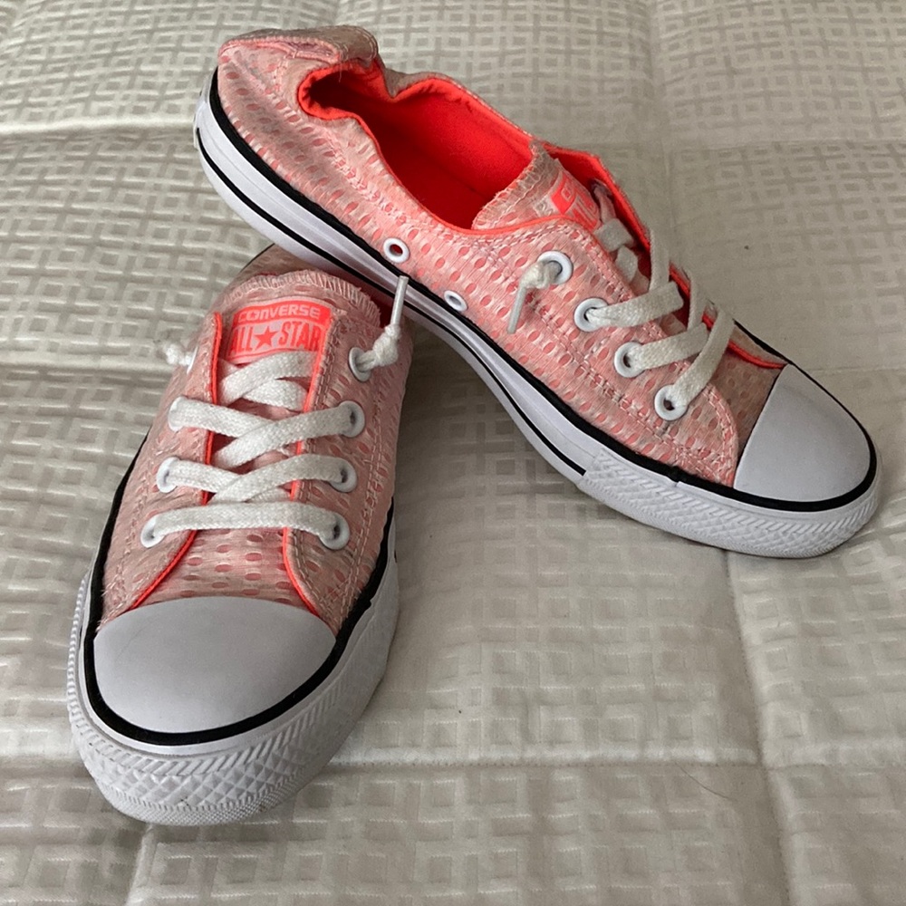 Neon pink/orange Converse shoreline slip-on size 8